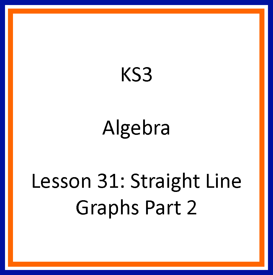 Lesson 31 Straight Line Graphs Part 2 Mikes Maths
